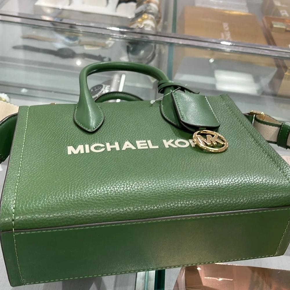 Michael Kors Mirella Small Pebbled Leather Shopper Crossbody XBODY Bag MK NWT